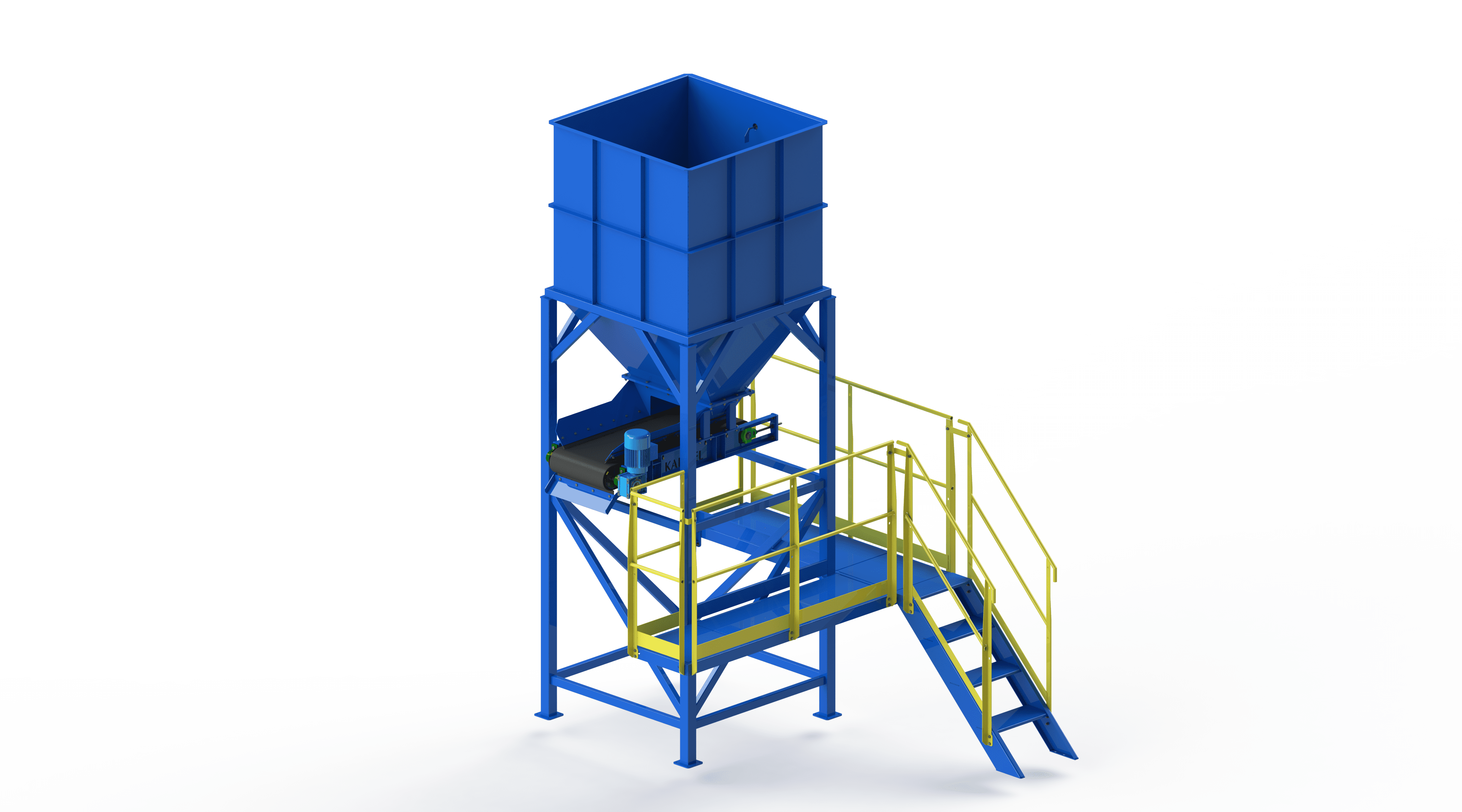 Tolva para áridos de una sección de 1x1,5 m³